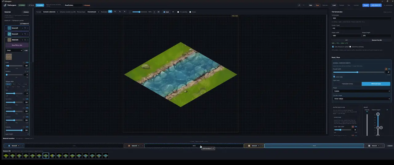 Tile Surgeon isometric river preview